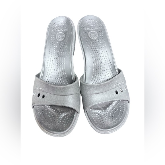 Crocs Kadee Wedge Slip On Sandals Womens 8 Brown Comfort Relaxed Fit - Picture 1 of 6
